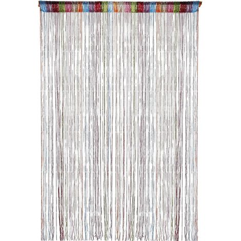 Cortina de lentejuelas arcoíris con cuentas, mosquitera brillante, ideal para terrazas, 100 x 200 cm (1/5)
