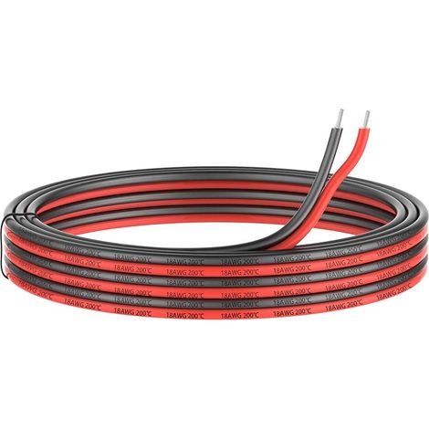 Fil électrique en Silicone 0.82mm² 18awg  Cable de Connexion Sans Oxygène Fil Toronné Cuivré Résistant à Haute Température (1/5)