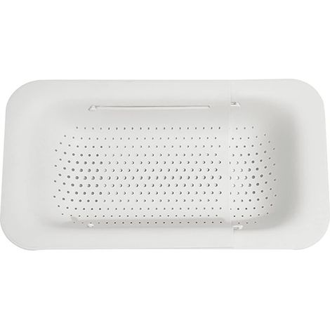 Plateau d'évier rétractable - Égouttoir de cuisine blanc - Égouttoir à nouilles pour évier (réglable) (1/5)