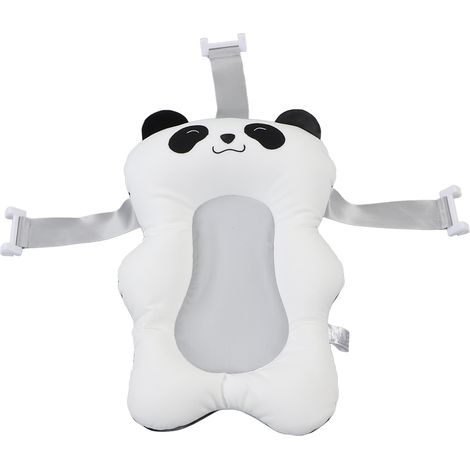 1 coussin de bain bébé, forme dessin animé, sangle ajustable, tissu soie de lait et maille sandwich, flottant et doux (1/5)