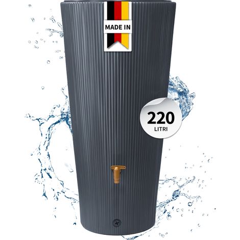 4rain VASO DECOR 2in1 serbatoio per pioggia 220 litri grigio grafite incl. ciotola per piante