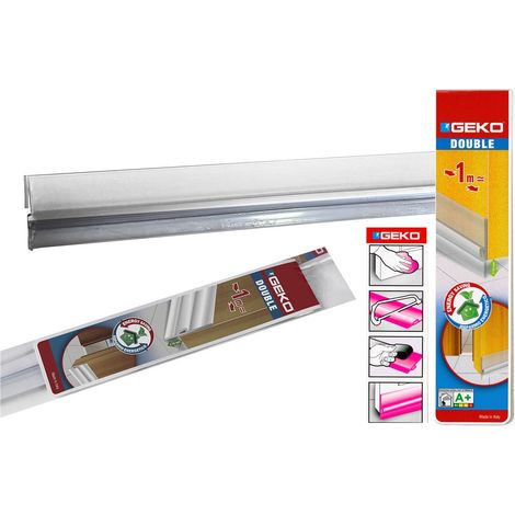 Geko selbstklebendes PVC-Profil unter der Tür, 1 m x 38 mm, transparent, 1450/10
