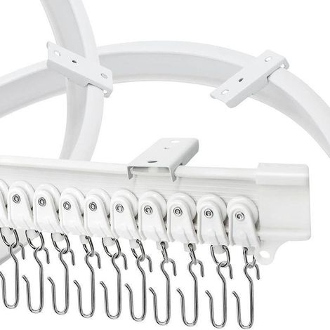 Rail courbe en acier plastique en forme de U de 2 mètres, rail en L, rail de guidage flexible, rail de glissement silencieux, kit d'accessoires inclus