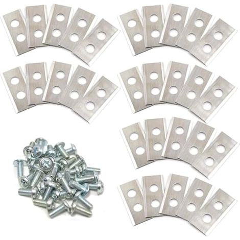 Lames de tondeuses, 30 Pcs Robots Longue durée, vis incluses, pour Les Robot Tondeuse Worx Landroid, Landxcape et Einhell, Lames de Rechange, Argent (1/5)