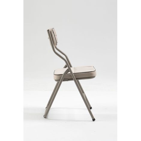 Chaise Pliante Lot de 2 - Fauteuils Repliables avec Coussin, Sièges d'Appoint Portables et Montés pour Invités, Cuisine Bureau Mariage Fête Kaki (1/5)