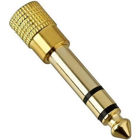 Adaptateur jack pour casque audio stéréo 2025 1/8 3,5 mm femelle vers 6,5 mm 1/4 mâle. (1/5)