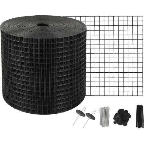 VEVOR Protezione per uccelli per pannelli solari, 15,2 cm x 30,4 m, antipiccioni, griglia solare con 100 chiusure in acciaio inox, protezione per pannello solare con rivestimento in PVC, 1,27 cm (1/5)