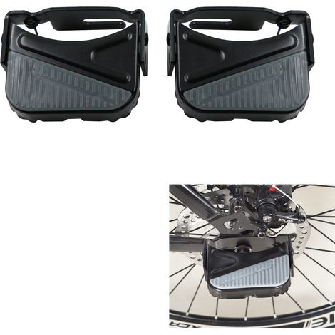 Bicycle Plastic Anti-Slip Pedals - Automatic Bicycle Rear Pedal Folding MTB Trekking Accessories Resin Universal Extension Axle Black 1 Pair 9.1x8.4cm (1/5)