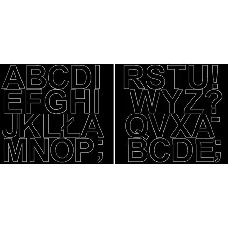 Lettere adesive autoadesive 5 cm, adesive nere lucide (1/2)