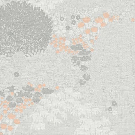 Nature wallpaper wall Profhome 393501 hot embossed non-woven wallpaper slightly textured with floral ornaments matt grey white antique pink 5,33 m2 (1/5)