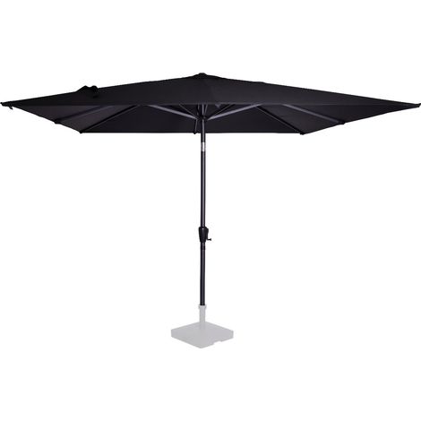 Vonroc – Parasol inclinable carré 280x280cm noir – Toile avec protection solaire UPF 50+ – Housse de protection incluse – Compatible pied 48cm