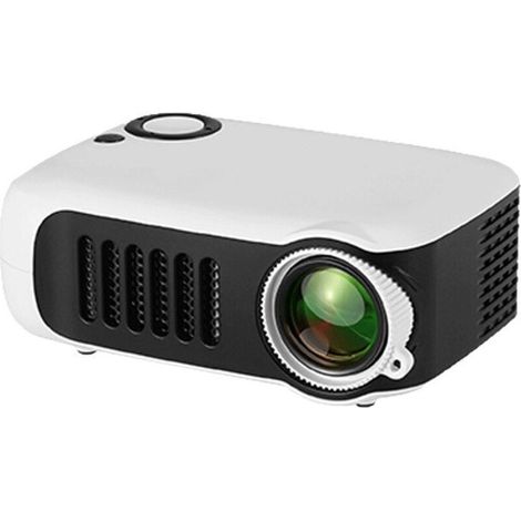 Mini portable projector, home cinema projector, compatible with external battery, white, (1/5)
