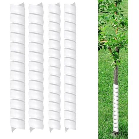 Protection de tronc en spirale, 4 pièces, 2 tailles, contre animaux et outils de jardinage (1/4)