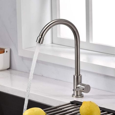 Robinet de Cuisine,avec Rotatif à 360° Mitigeur Cuisine et Chaude et Froide Réglable Robinet,Convient pour Evier Cuisine avez 2 x Tuyaux flexibles de 60 cm (1/5)