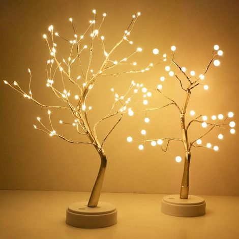 MINKUROW Luce Per Albero A Led, 36 Led Luce Notturna Per Albero Con Perline, Ramo Di Albero Regolabile In Filo Di Rame, Per La Decorazione Della Festa Nuziale. (1/3)