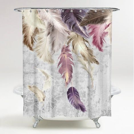 Rideau de douche Plumes 180 x 200 cm (1/2)
