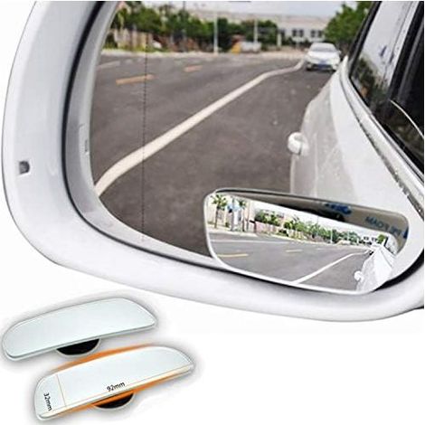 Vetro per specchietto retrovisore auto per angolo cieco, specchietto laterale grandangolare regolabile a 360°, 2 pezzi, alta qualità - (1/5)