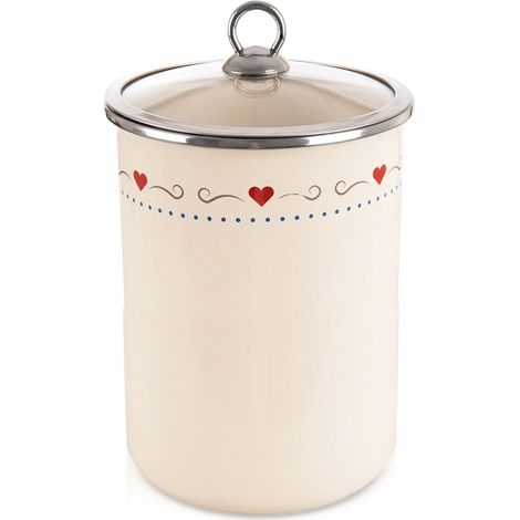 Emaillierter lebensmittelbehalter mit glasdeckel tonca 19 l