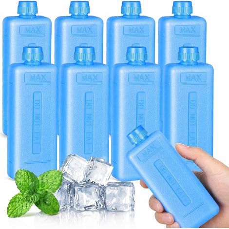 Lot de 8 blocs de glace réutilisables pour climatiseur pour boîte à déjeuner, ventilateur, glacières, 11,5 x 4 x 3 cm, bleu (1/5)