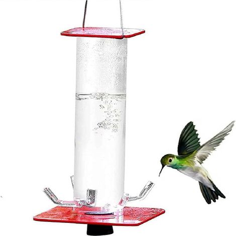 Großvolumiger 2-in-1-Kolibri-Futterspender mit breiter Öffnung zur Fütterung von Vögeln mit Nektar und Wasser im Freien (1/5)