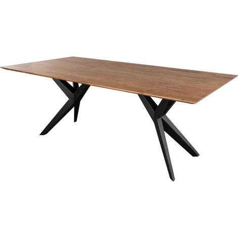tavolo da pranzo in legno di Acacia 180x90x76 Acacia naturale laccato SWISS EDGE 20