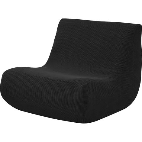 Housse de Canapé Extensible Housse de Canapé sans Accoudoirs, Jacquard Housse de Clic Clac for Canapés Paresseux poufs Tatami Chaise Inclinable Fauteuils 1 Place -Noir (1/5)
