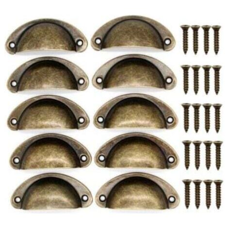 Set di 24 maniglie per cassetti in metallo vintage 81 X 35 mm per porte, armadi, cassetti, cassettiere, guardaroba, mobili da cucina o camerette per bambini. (1/4)
