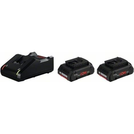 Pack de 2 batteries 18V ProCORE 4Ah + chargeur rapide - BOSCH - 1600A01BA3 (1/5)