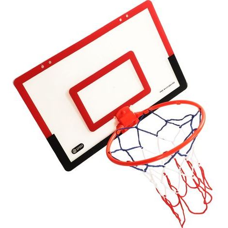 Zusammenklappbarer Kinderbasketballkorb mit Aufhängehaken und Ballpumpe, rotes Spielzeug (1/5)