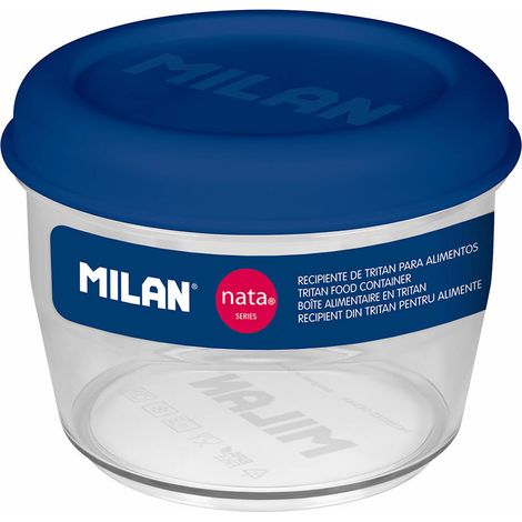 Porta pranzo Ermetico Milan 500 ml Azzurro Trasparente Plastica Rotonda Ø 12 cm (1/2)