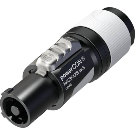 Neutrik NAC3FXXB-W-S Connettore di alimentazione powerCON Presa dritta Tot poli: 2 + PE 16 A Grigio 1 pz. (1/3)