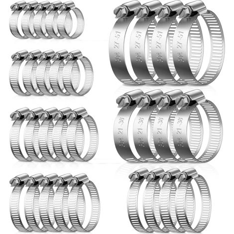6-51mm Collier de Serrage Inox Set, 52pcs Collier Serrage Inox 304 (1/5)