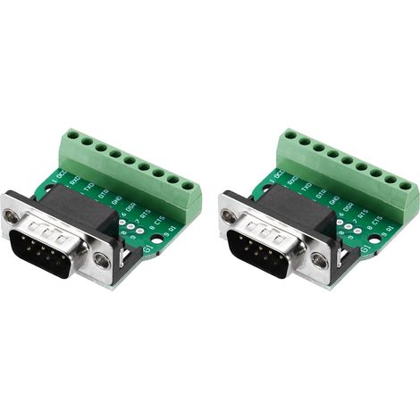 DB9 Connecteur de Sortie/Connecteur Série RS232 9 Broches Prise Mâle 9 Broches 2 Rangées Terminal de Port Série Sans Soudure Pour Équipement Mécanique Ordinateurs CNC 2 Pièces (1/5)