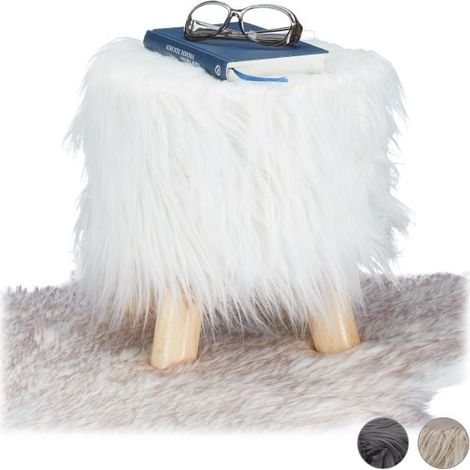 Faux fur footstool (1/5)