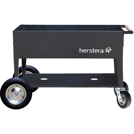 Herstera Metall Hochbeet, Kräuterfabrik "Swivel" mit Abstellfläche und Rollen, anthrazit, 120 x 60 x 80 cm (L x B x H) (1/5)