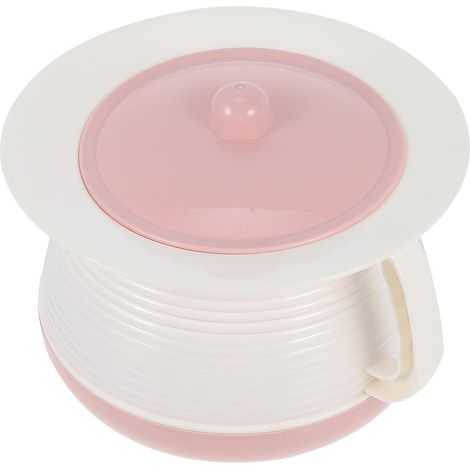 Pot De Chambre Portable avec Couvercle Urinoir RéUtilisable pour Enfants Personnes ÂGéEs IdéAl pour La Maison L'HôPital LéGer Compact 21 X 18.5 X 14 Cm Rose
