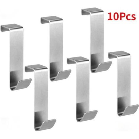 Crochet Porte, 10 Pcs PatèRe Porte, Porte Manteau, Porte Serviette Salle De Bain Derriere La Porte, Acier Inoxydable Crochet Porte (1/4)