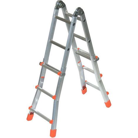 SCALA ALLUMINIO MULTIUSO 92cm 3 GRADINI ALLUNGABILE REGOLABILE FACAL (1/5)