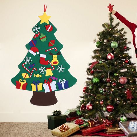 Kit de sapin de Noël en feutrine à faire soi-même, décorations de Noël à suspendre au mur, cadeaux pour enfants, articles de fête - Type C (1/5)