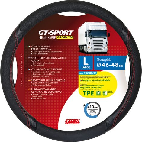 GT-Sport, coprivolante in Skeentex - L - 46/48 cm - Nero/Rosso