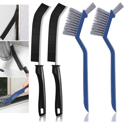 4 Pièces Brosse Nettoyage, Multifonctionnelle Brosse Nettoyage Salle de Bain, Joint Carrelage, pour Maison, Toilettes, Salle de Bain, Cuisine (1/5)