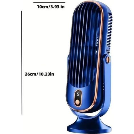 Refroidisseur D'air Portable - 5 Vitesses - USB Alimenté - Oscillation 720° - Bleu Marine - 1 Unité