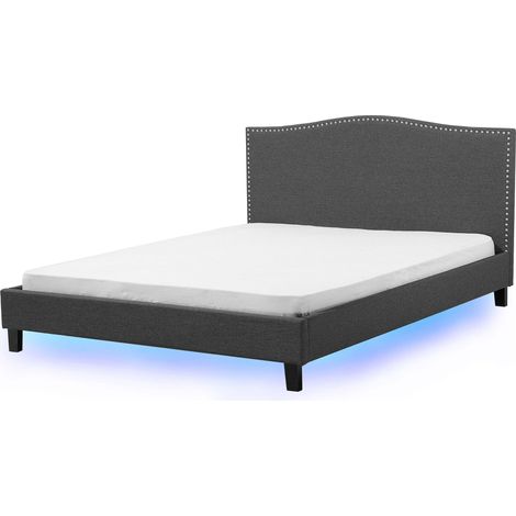 Bett mit Lattenrost Stoff MONTPELLIER 180 x 200 cm LED Bunt