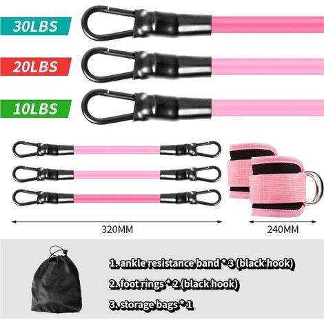 Bandes de résistance – adaptées à tous les sports sangles de cheville incluses améliorent la puissance, l'agilité, la force et l'endurance (1/5)