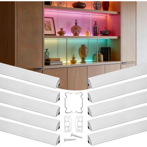 Profilé Aluminium LED en V 2 m Lot de 10 Canal LED pour Ruban (1/5)