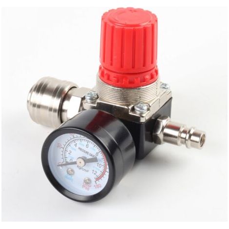 Réducteur de pression d'air comprimé : séparateur eau/air comprimé 1/4 pouce avec manomètre, régulateur de pression 120 PSI, régulateur d'air comprimé, norme européenne 4.0 (1/5)