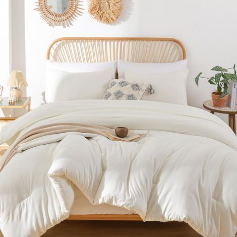 Parure de lit 3 pièces surdimensionnée pour très Grand lit 1 Couette bohème et 2 taies d'oreiller, Douce, légère et surdimensionnée, Toutes Saisons (1/5)