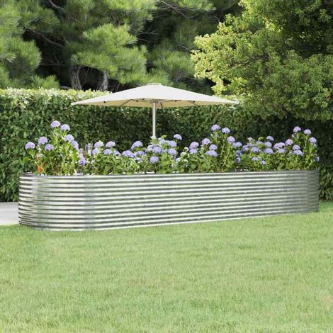 vidaXL Jardinera arriate acero galvanizado plata 447x140x68 cm (1/5)