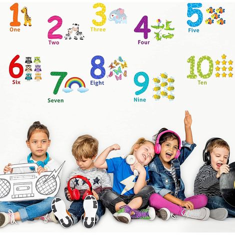 Stickers muraux chiffres pour enfants - Décoration pour salle de jeux et salle de jeux d'enfants (1/5)