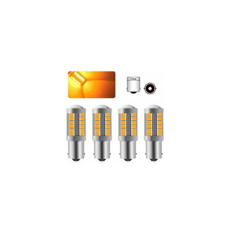 Ampoule à LED BA15S 1156 P21W jaune 6000K – Luminosité supérieure 33 SMD – Clignotants avant et arrière – 12-30V (1/5)